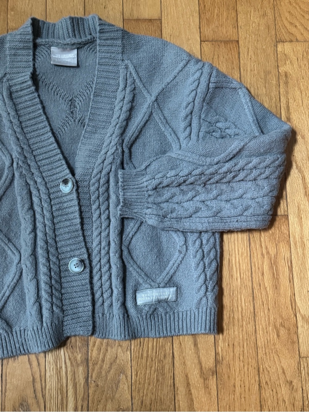 The Tortured Poets Department Taylor Gray Cable Knit Sweater Cardigan XL/2XL